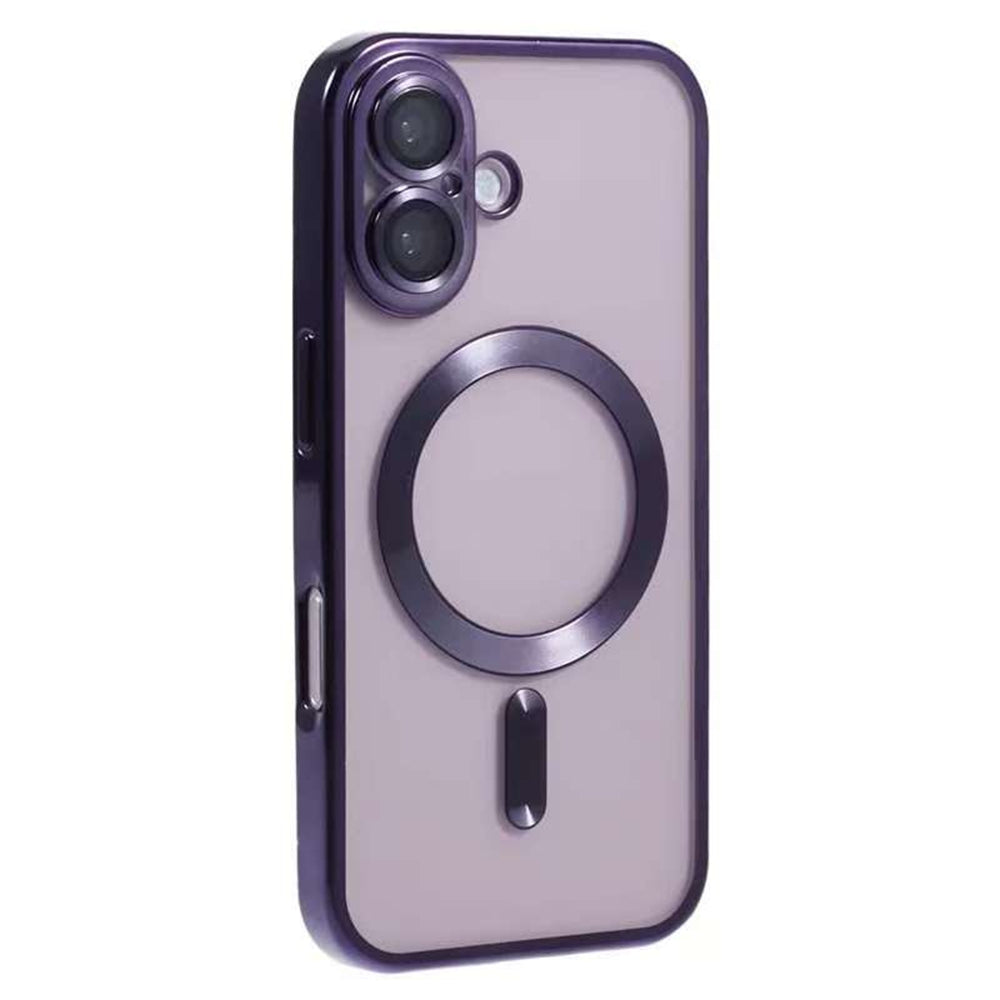 iPhone 16 Magnetic Case CD Veins Glass Lens Guard Phone Back Cover