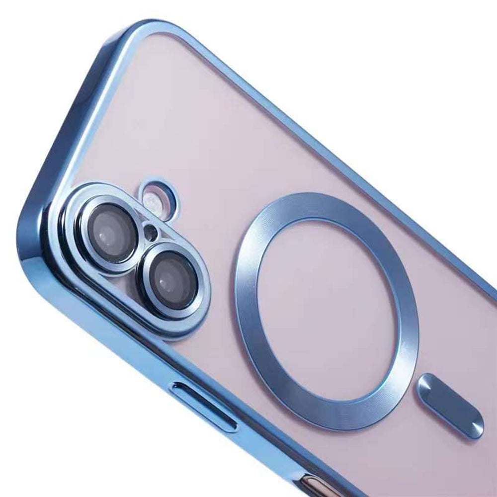 iPhone 16 Magnetic Case CD Veins Glass Lens Guard Phone Back Cover