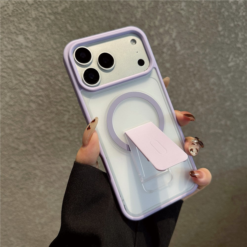 For iPhone 17 Pro Max Case Compatible with MagSafe Foldable Kickstand Skin Touch PC TPU Phone Cover