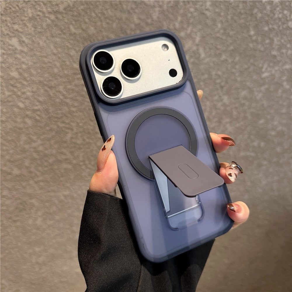 For iPhone 17 Pro Max Case Compatible with MagSafe Foldable Kickstand Skin Touch PC TPU Phone Cover