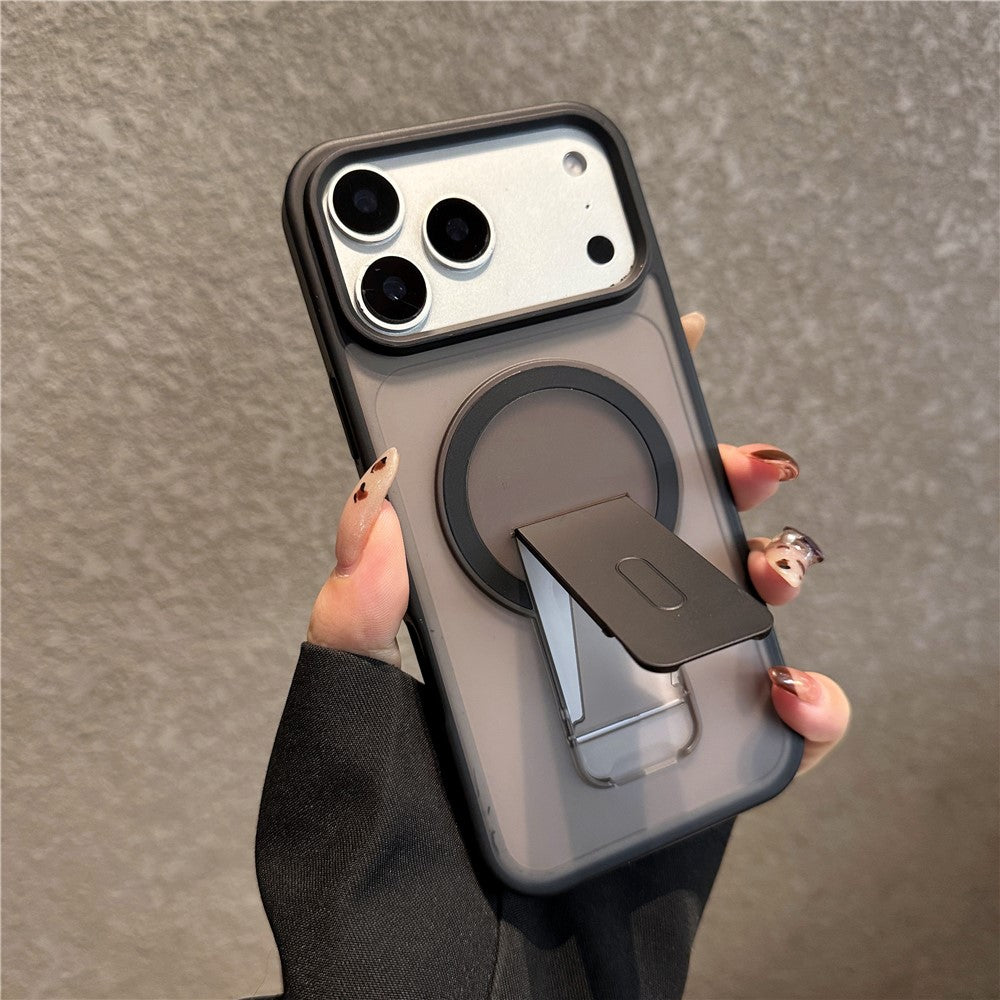 For iPhone 17 Pro Max Case Compatible with MagSafe Foldable Kickstand Skin Touch PC TPU Phone Cover