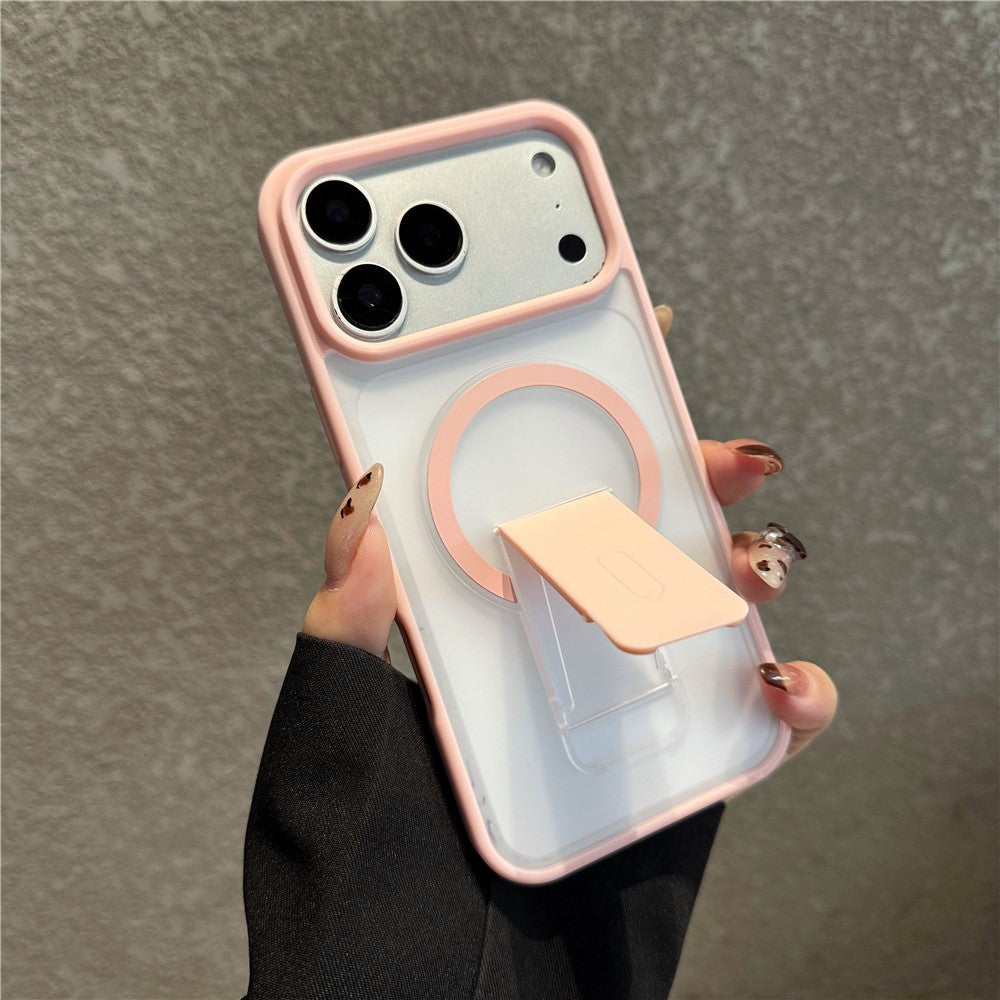 For iPhone 17 Pro Max Case Compatible with MagSafe Foldable Kickstand Skin Touch PC TPU Phone Cover