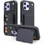 For iPhone 17 Pro Max Case PC + TPU Phone Cover with Hidden Mirror Card Holder Kickstand