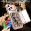 For iPhone 17 Pro Max Case PC + TPU Phone Cover with Hidden Mirror Card Holder Kickstand