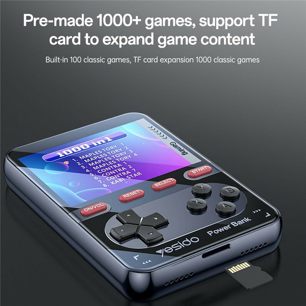 YESIDO YP87 2 in 1 2.8 Inch IPS Screen Game Console 10000mAh Power Bank with Type-C Cable