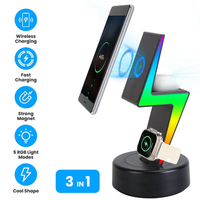 3 In 1 Magsafe Charger Wireless Charging Station by DirectDeals