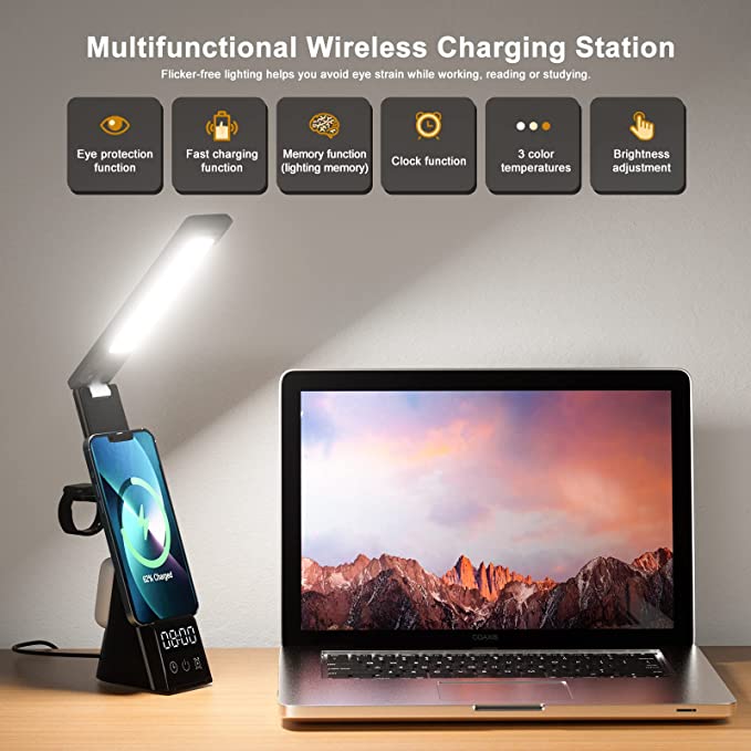 LumiCharge-Mini - 7 in 1 Multifunctional LED Desk Lamp with wireless charger by Lumicharge