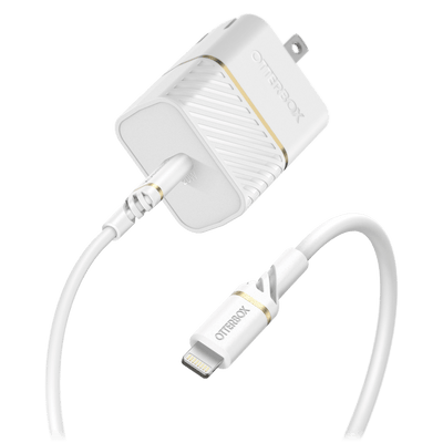OtterBox USB C PD Wall Charger 20W and USB C to Apple Lightning Cable 1m