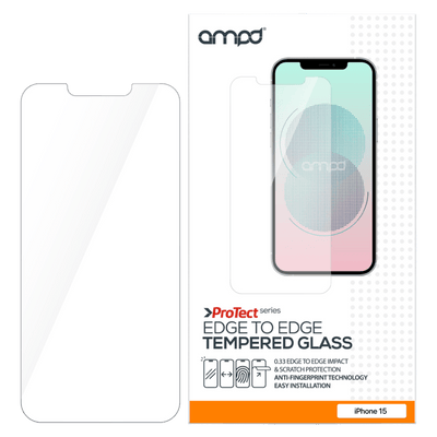 AMPD 0.33 Impact Tempered Glass Screen Protector for Apple iPhone 15 Pro Max Clear by AMPD