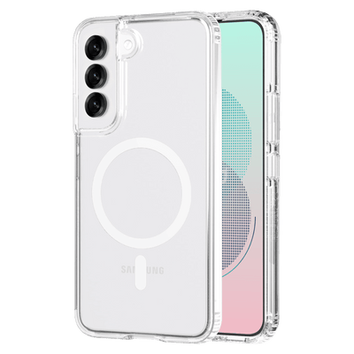 AMPD TPU / Acrylic Crystal Clear Case with Mag Ring for Samsung Galaxy S 2025 Medium