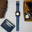 Apple Watch | Two-piece NATO style | Navy & Aqua Blue - Barton Watch Bands