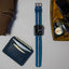 Apple Watch | Two-piece NATO style | Navy & Aqua Blue - Barton Watch Bands
