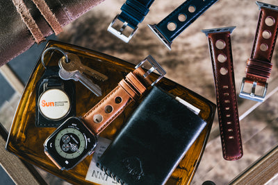 Apple Watch Chocolate Brown Rally Horween Leather Watch Band by Barton Watch Bands