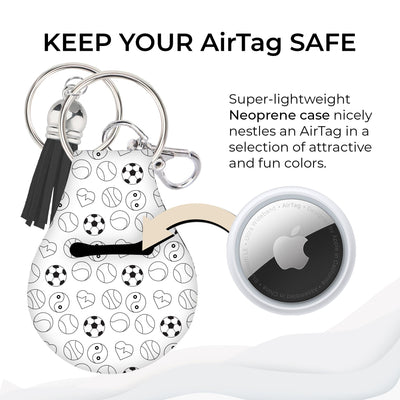Jolitee Neoprene AirTag Compatible Case Keychain – Durable & Stylish Holder with Secure Ring and Clip, Compatible with Apple AirTag (Assorted Balls) by Jolitee