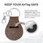 Jolitee Neoprene AirTag Compatible Case Keychain – Durable & Stylish Holder with Secure Ring and Clip, Compatible with Apple AirTag (Brown Leather) by Jolitee