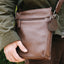 Jolitee Neoprene AirTag Compatible Case Keychain – Durable & Stylish Holder with Secure Ring and Clip, Compatible with Apple AirTag (Brown Leather) by Jolitee