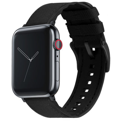 Apple Watch | Black Cordura Fabric and Silicone Hybrid - Barton Watch Bands