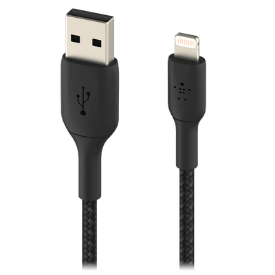 Belkin Boost Up Charge USB A to Apple Lightning Braided Cable 3ft Black