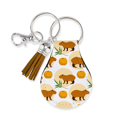 Jolitee Neoprene AirTag Compatible Case Keychain – Durable & Stylish Holder with Secure Ring and Clip, Compatible with Apple AirTag (Capybara Brown) by Jolitee