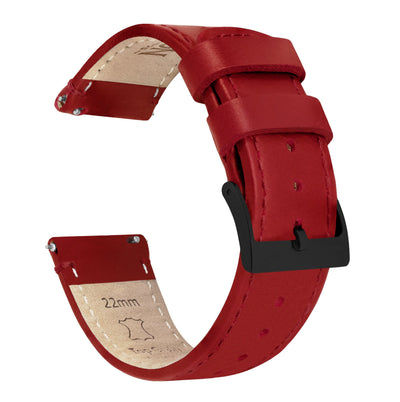 Samsung Galaxy Watch Active 2 | Red Leather &  Stitching - Barton Watch Bands