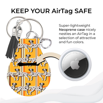 Jolitee Neoprene AirTag Compatible Case Keychain – Durable & Stylish Holder with Secure Ring and Clip, Compatible with Apple AirTag (Dalmatian) by Jolitee