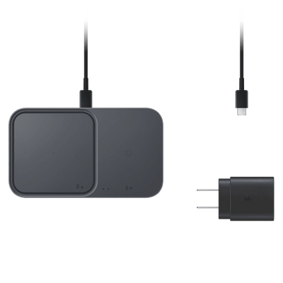 Samsung Dual Port Fast Wireless Charger 15W with USB C Cable and Power Head by Samsung