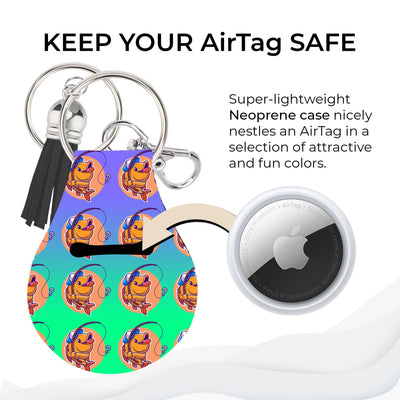 Jolitee Neoprene AirTag Compatible Case Keychain – Durable & Stylish Holder with Secure Ring and Clip, Compatible with Apple AirTag (Fishing) by Jolitee