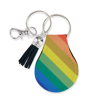 Jolitee Neoprene AirTag Compatible Case Keychain – Durable & Stylish Holder with Secure Ring and Clip, Compatible with Apple AirTag (Rainbow Stripe) by Jolitee