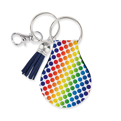 Jolitee Neoprene AirTag Compatible Case Keychain – Durable & Stylish Holder with Secure Ring and Clip, Compatible with Apple AirTag (Colorful Rainbow Dot) by Jolitee