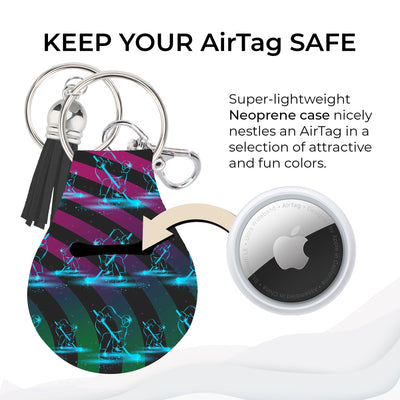 Jolitee Neoprene AirTag Compatible Case Keychain – Durable & Stylish Holder with Secure Ring and Clip, Compatible with Apple AirTag (Hockey) by Jolitee
