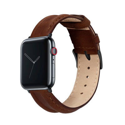 Apple Watch Chocolate Brown Classic Horween Leather Watch Band by Barton Watch Bands