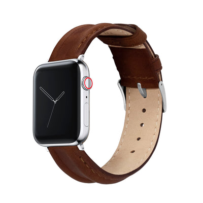 Apple Watch Chocolate Brown Classic Horween Leather Watch Band by Barton Watch Bands
