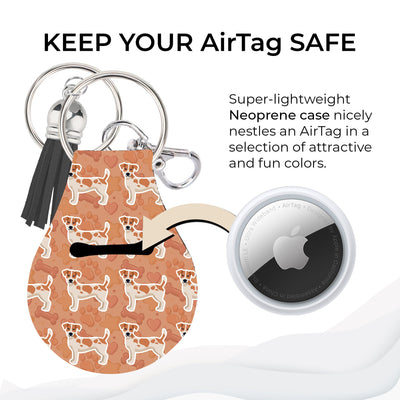 Jolitee Neoprene AirTag Compatible Case Keychain – Durable & Stylish Holder with Secure Ring and Clip, Compatible with Apple AirTag (Jack Russel Terrier) by Jolitee