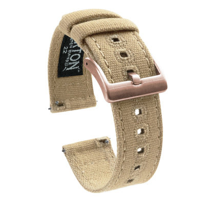 Samsung Galaxy Watch3 Khaki Canvas Watch Band by Barton Watch Bands