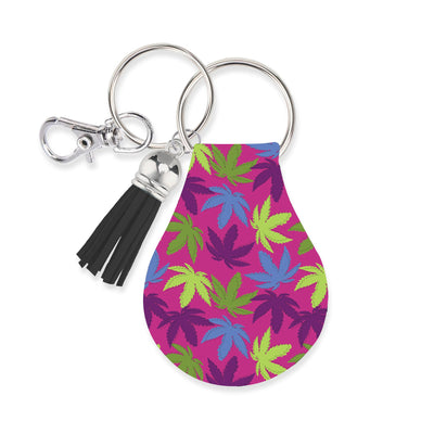 Jolitee Neoprene AirTag Compatible Case Keychain – Durable & Stylish Holder with Secure Ring and Clip, Compatible with Apple AirTag (Leaves Doodle) by Jolitee