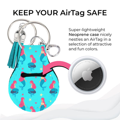 Jolitee Neoprene AirTag Compatible Case Keychain – Durable & Stylish Holder with Secure Ring and Clip, Compatible with Apple AirTag (Mermaid) by Jolitee
