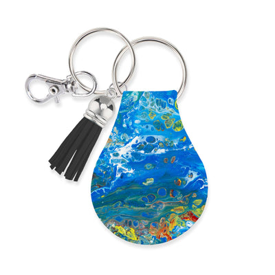 Jolitee Neoprene AirTag Compatible Case Keychain – Multi-Colored Psychedelic by Jolitee