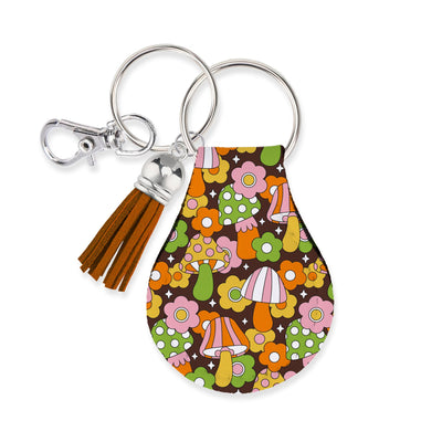 Jolitee Neoprene AirTag Compatible Case Keychain – Durable & Stylish Holder with Secure Ring and Clip, Compatible with Apple AirTag (Mushroom Flower) by Jolitee