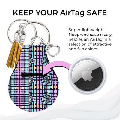 Jolitee Neoprene AirTag Compatible Case Keychain – Durable & Stylish Holder with Secure Ring and Clip, Compatible with Apple AirTag (Optical) by Jolitee