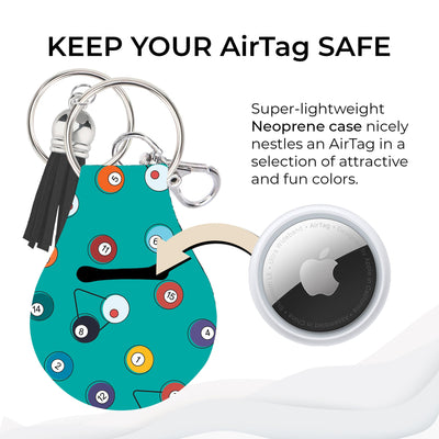 Jolitee Neoprene AirTag Compatible Case Keychain – Durable & Stylish Holder with Secure Ring and Clip, Compatible with Apple AirTag (Pool) by Jolitee