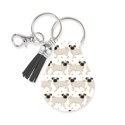 Jolitee Neoprene AirTag Compatible Case Keychain – Durable & Stylish Holder with Secure Ring and Clip, Compatible with Apple AirTag (Pug) by Jolitee