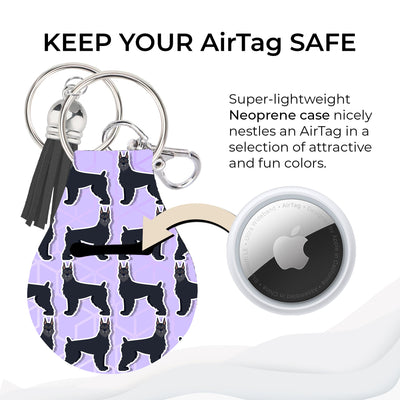 Jolitee Neoprene AirTag Compatible Case Keychain – Durable & Stylish Holder with Secure Ring and Clip, Compatible with Apple AirTag (Riesenschnauzer) by Jolitee