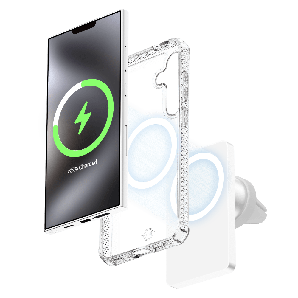 ITSkins Hybrid_R Clear MagSafe Case for Samsung Galaxy S 2025 Small by ITSkins