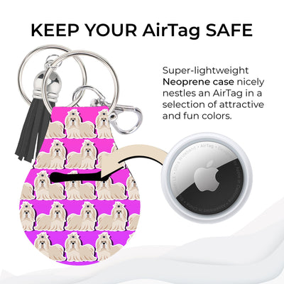 Jolitee Neoprene AirTag Compatible Case Keychain – Durable & Stylish Holder with Secure Ring and Clip, Compatible with Apple AirTag (Shih Tzu) by Jolitee