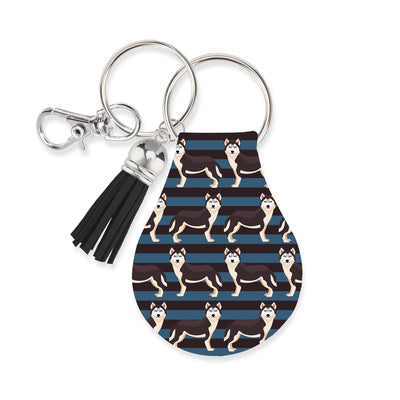 Jolitee Neoprene AirTag Compatible Case Keychain – Durable & Stylish Holder with Secure Ring and Clip, Compatible with Apple AirTag (Siberian Husky) by Jolitee
