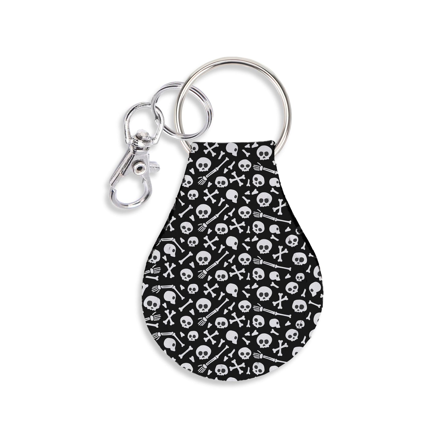 Jolitee Neoprene AirTag Compatible Case Keychain – Durable & Stylish Holder with Secure Ring and Clip, Compatible with Apple AirTag (Skull Pattern) by Jolitee