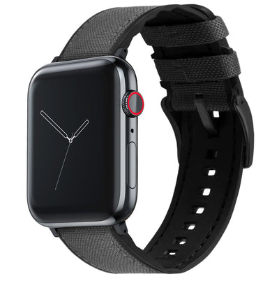 Apple Watch | Smoke Grey Cordura Fabric and Silicone Hybrid - Barton Watch Bands