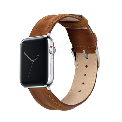 Apple Watch Caramel Brown Classic Horween® Leather Watch Band by Barton Watch Bands
