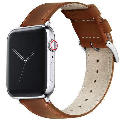 Apple Watch Weathered Brown Leather Watch Band by Barton Watch Bands
