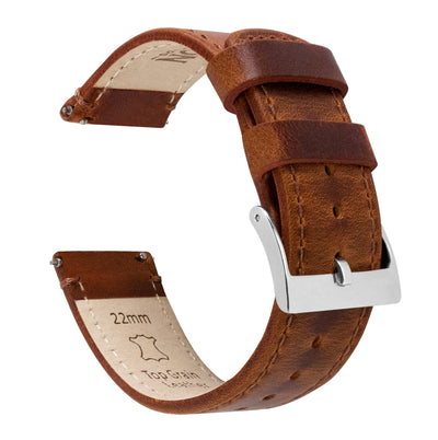 Samsung Galaxy Watch Active 2 Weathered Brown Leather Watch Band by Barton Watch Bands